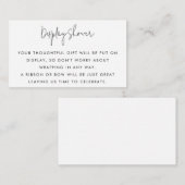 Minimale schotel voor zwart-witweergave in script informatiekaartje (Voorkant / Achterkant)