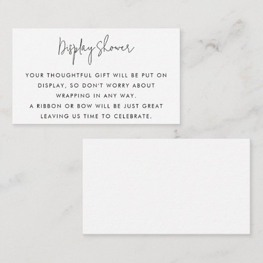 Minimale schotel voor zwart-witweergave in script informatiekaartje (Voorkant / Achterkant)