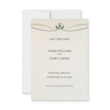 Minimale Schotse Distel Save the Date Kaart