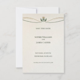 Minimale Schotse Distel Save the Date Kaart