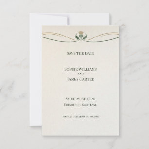 Minimale Schotse Distel Save the Date Kaart