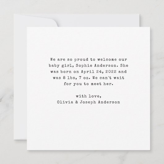 Minimale schrijfmachine | Aankondiging van de foto (Achterkant)