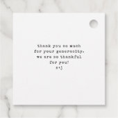 Minimale schrijfmachine | Bedankt voor de foto Bedankjes Labels (Achterkant)