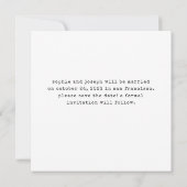 Minimale schrijfmachine | Eenvoudig fotohuwelijk Save The Date (Achterkant)