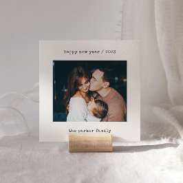 Minimale schrijfmachine | Foto gelukkig nieuwjaar  Feestdagenkaart