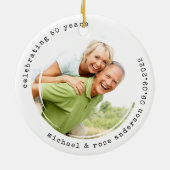 Minimale schrijfmachine | Foto van 50e Jubileum Keramisch Ornament (Achterkant)