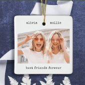 Minimale schrijfmachine | Foto van beste vrienden  Keramisch Ornament