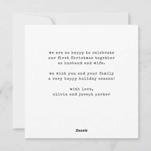 Minimale schrijfmachine | Foto van Merry en Marrie Feestdagenkaart (Achterkant)