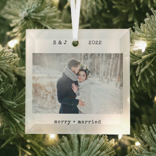 Minimale schrijfmachine | Foto van Merry en Marrie Glas Ornament (Insitu)