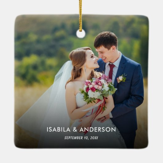 Minimale schrijfmachine | Foto van Merry en Marrie Keramisch Ornament (Achterkant)