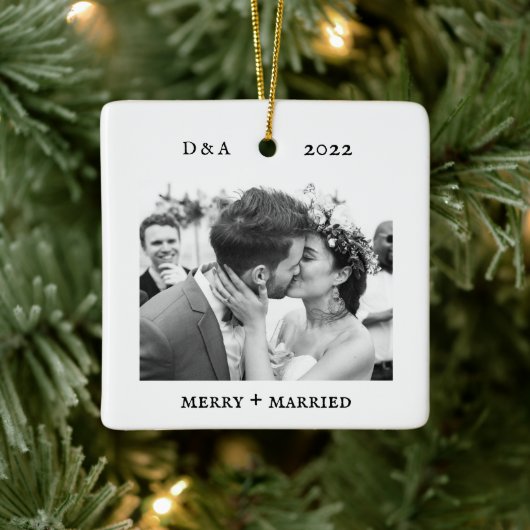 Minimale schrijfmachine | Foto van Merry en Marrie Keramisch Ornament (Boom)