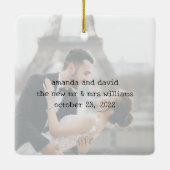 Minimale schrijfmachine | Foto van Merry en Marrie Keramisch Ornament (Achterkant)