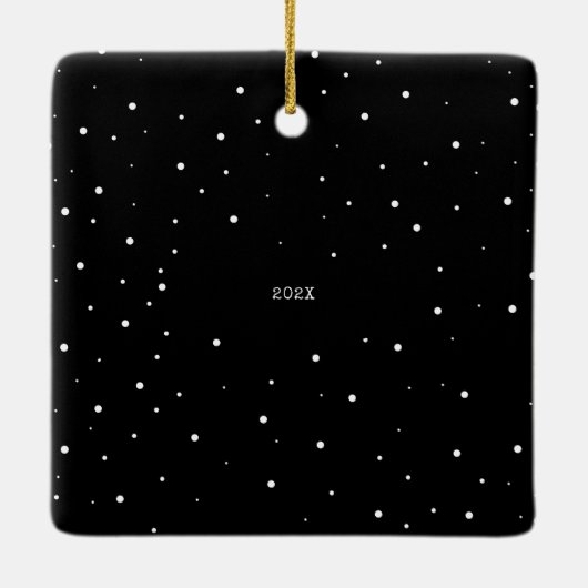 Minimale schrijfmachine | Foto van Merry en Marrie Keramisch Ornament (Achterkant)