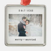 Minimale schrijfmachine | Foto van Merry en Marrie Metalen Ornament (Voorkant)