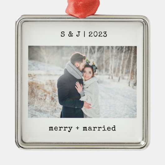Minimale schrijfmachine | Foto van Merry en Marrie Metalen Ornament (Voorkant)