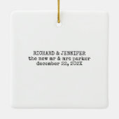 Minimale schrijfmachine | Nieuwe foto van Trendy Keramisch Ornament (Achterkant)