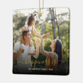 Minimale schrijfmachine | Twee foto's en eenvoudig Keramisch Ornament (Links)