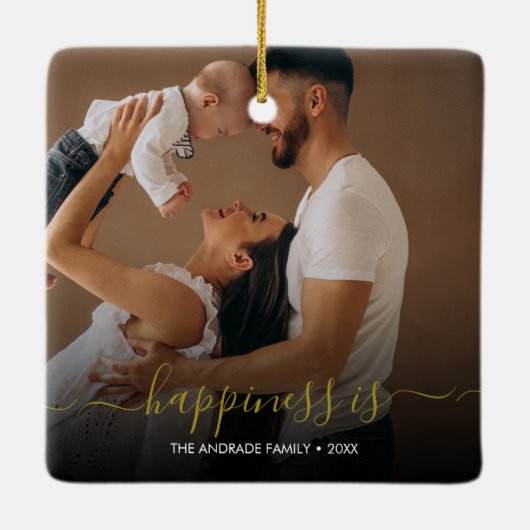 Minimale schrijfmachine | Twee foto's en eenvoudig Keramisch Ornament (Achterkant)