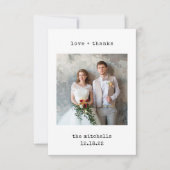 Minimale schrijfmachine | Twee simpele foto's Bedankkaart (Voorkant)