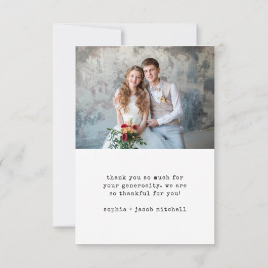 Minimale schrijfmachine | Twee simpele foto's Bedankkaart (Achterkant)