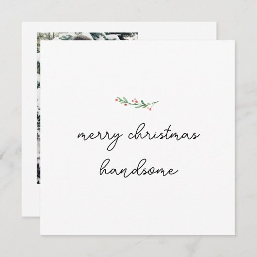 Minimale schrijfmachine | Vrolijk kerstfeest met f Bedankkaart (Voorkant / Achterkant)