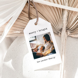 Minimale schrijfmachine | Vrolijk kerstfeest met f Cadeaulabel