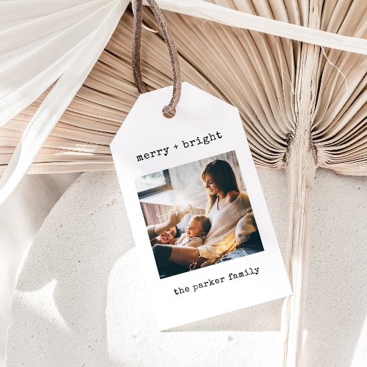 Minimale schrijfmachine | Vrolijk kerstfeest met f Cadeaulabel