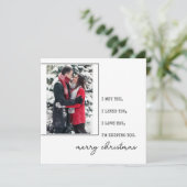 Minimale schrijfmachine | Vrolijk kerstfeest met f Feestdagenkaart (Staand voorkant)