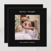 Minimale schrijfmachine | Vrolijk kerstfeest met f Feestdagenkaart (Voorkant / Achterkant)