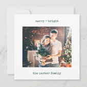 Minimale schrijfmachine | Vrolijk kerstfeest met f Feestdagenkaart (Voorkant)