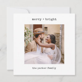 Minimale schrijfmachine | Vrolijk kerstfeest met f Feestdagenkaart