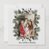 Minimale schrijfmachine | Vrolijk kerstfeest met f Feestdagenkaart (Voorkant)