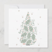 Minimale schrijfmachine | Vrolijk kerstfeest met f Feestdagenkaart (Achterkant)