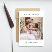 Minimale schrijfmachine | Vrolijk kerstfeest met f Feestdagenkaart