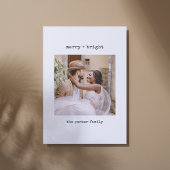 Minimale schrijfmachine | Vrolijk kerstfeest met f Feestdagenkaart