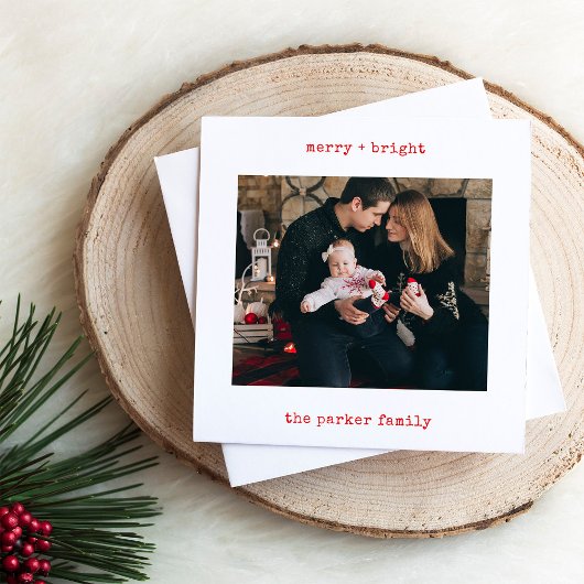 Minimale schrijfmachine | Vrolijk kerstfeest met f Feestdagenkaart