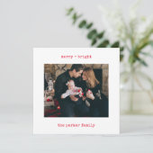 Minimale schrijfmachine | Vrolijk kerstfeest met f Feestdagenkaart (Staand voorkant)