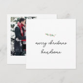 Minimale schrijfmachine | Vrolijk kerstfeest met f Feestdagenkaart (Voorkant / Achterkant)
