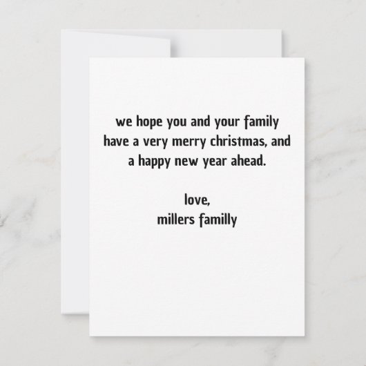 Minimale schrijfmachine | Vrolijk kerstfeest met f Notitiekaartje (Achterkant)