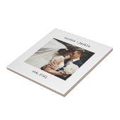 Minimale schrijfmachine | Weddenfoto en Jaar Tegeltje (Zijkant)