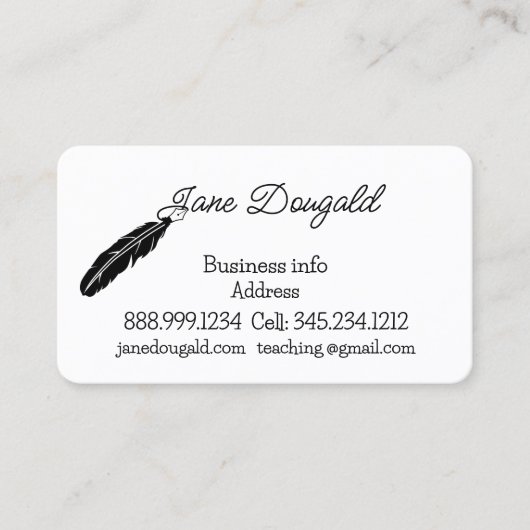 Minimale schrijver, legaal, leraar, instructeur-aa visitekaartje (Voorkant)