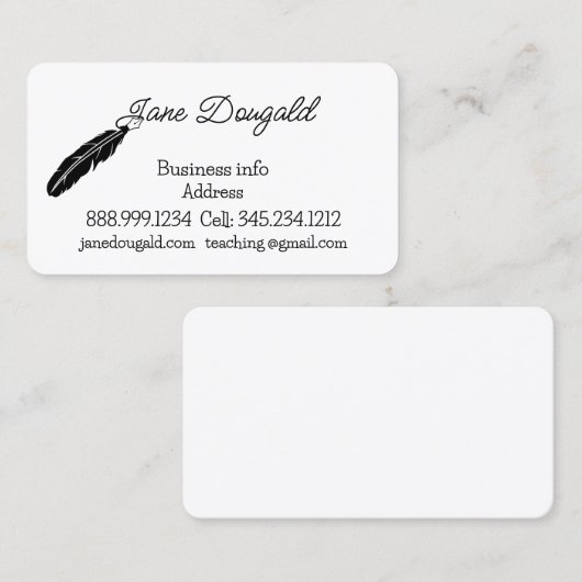 Minimale schrijver, legaal, leraar, instructeur-aa visitekaartje (Voorkant / Achterkant)