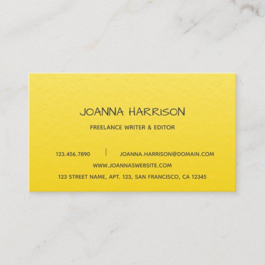 Minimale schrijver van legant Trendy Gold Foil Visitekaartje (Voorkant)