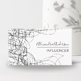 Minimale Scribble Zwart-wit Professional Visitekaartje