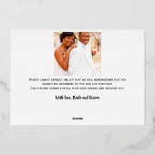 Minimale script 4 foto trouwkaart dankkaart folie uitnodiging (Achterkant)