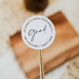 Minimale script afstudeer uitnodiging sticker labe