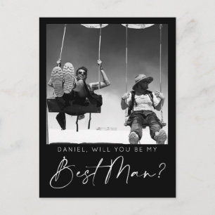 Minimale Script Best Man Voorstel Kaart met Foto