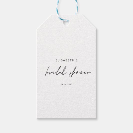 Minimale script bruidsfeest uitnodiging cadeaulabel (Voorkant)