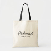 Minimale Script Bruidsmeisje Cadeau Stijlvol Tote Bag (Voorkant)