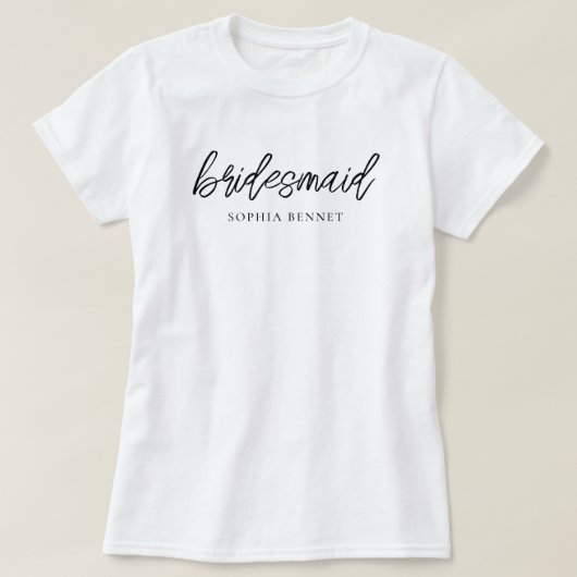 Minimale Script Bruidsmeisje Persoonlijk T-shirt (Design voorkant)
